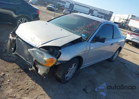 2001 Honda Civic Lx z USA, uszkodzony, nr VIN 1HGEM22521L079963